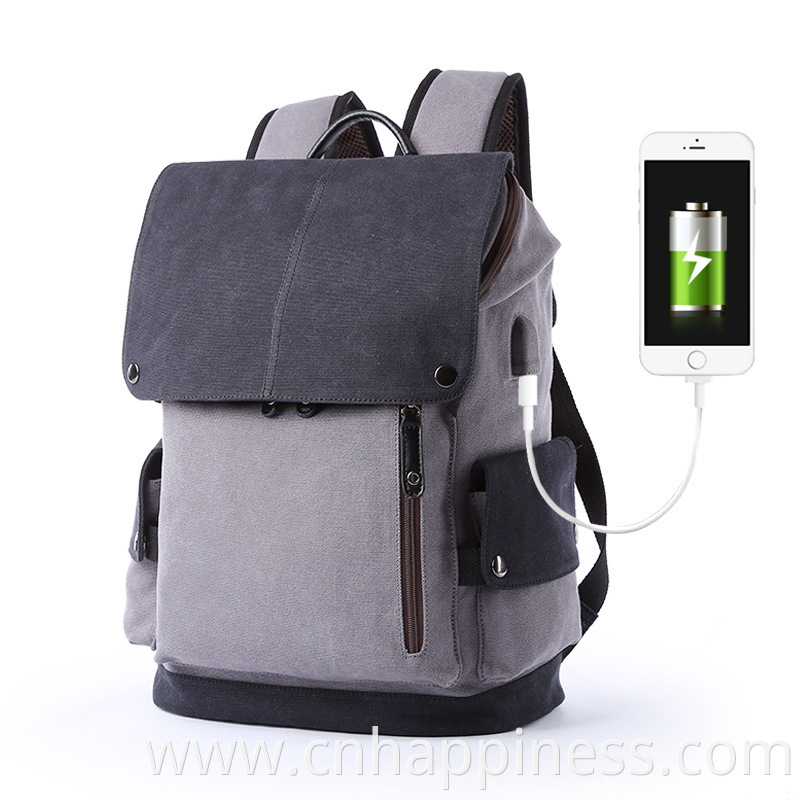 Large leisure outdoor business hiking bags backpacks carry on travel computer vintage canvas backpack